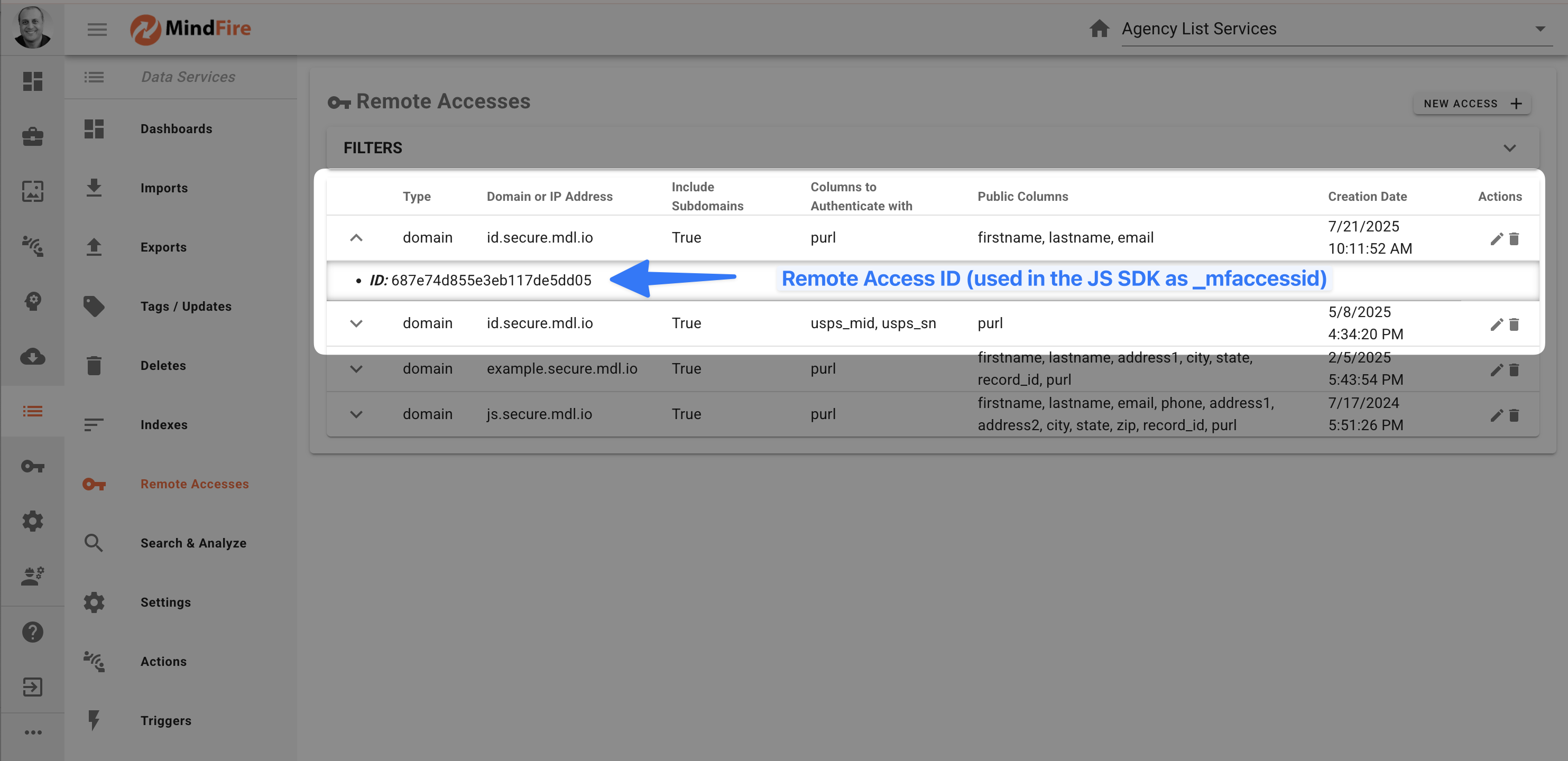 Remote Access with more than one entry